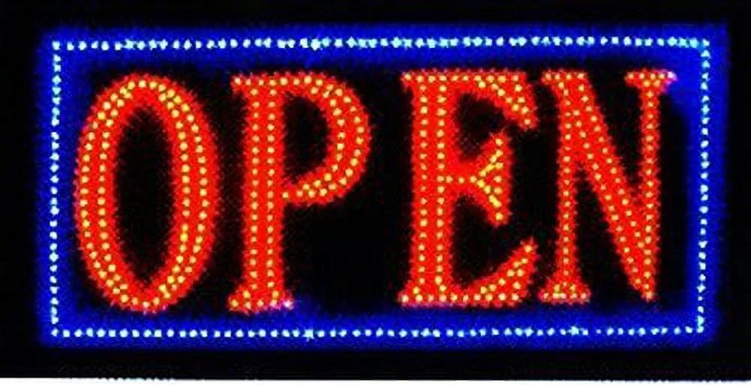 Latest 2017 Version High Energy Efficiency (More Leds Less Power) Open Sign Vivid Attention Catcher Animated LED Neon Business Light Classic Look LN32