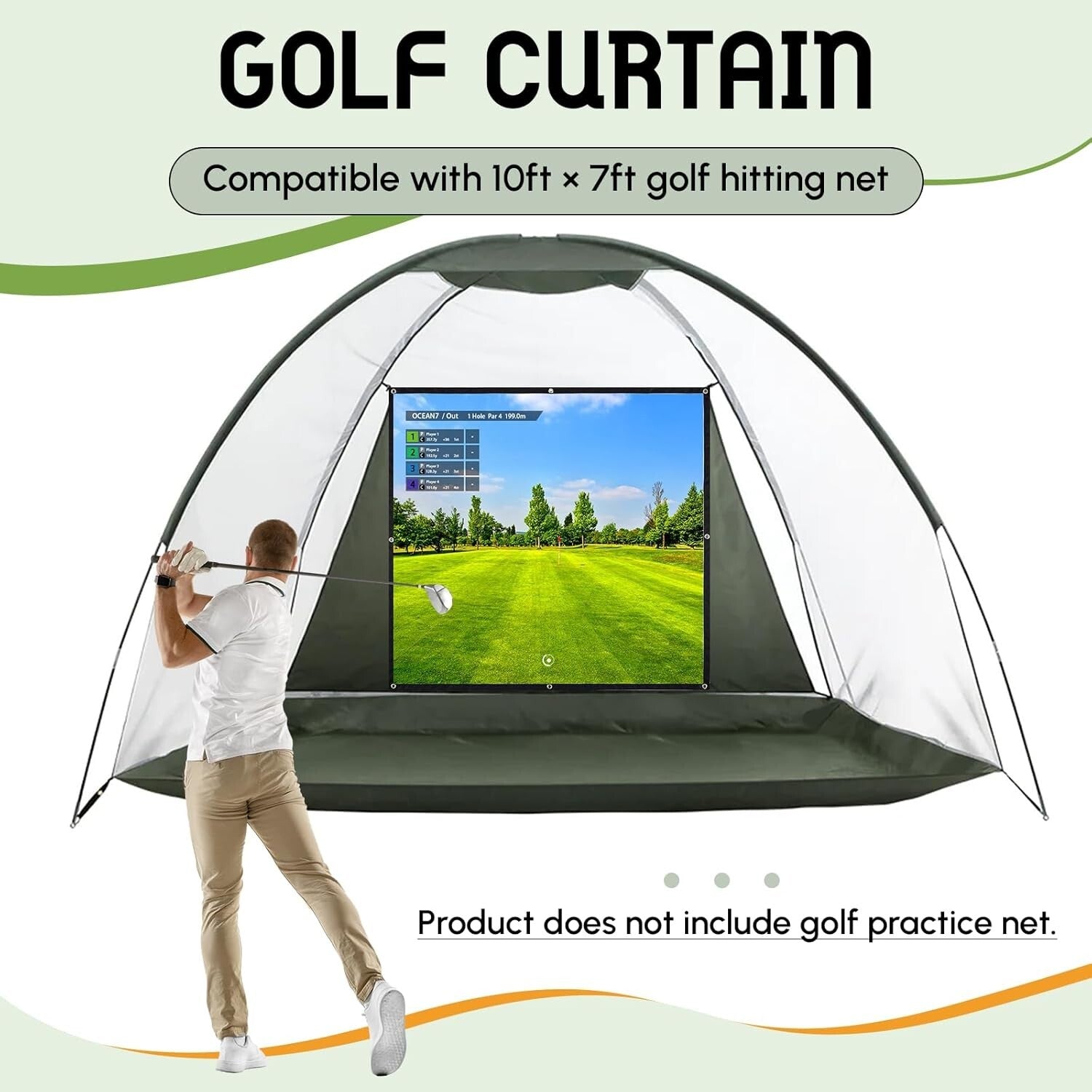 Golf Simulator Impact Screen Display Projector for Indoor and Outdoor Golf Tr...