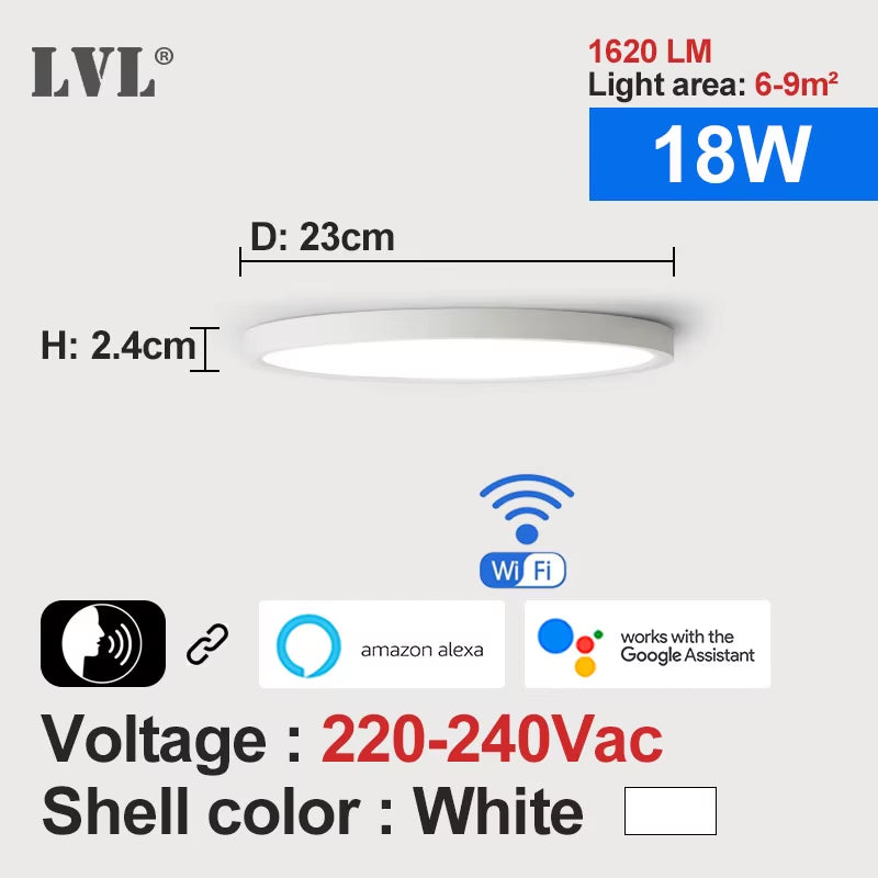 Modern Led Smart Ceiling Light Golden Wood Grain Dimmable Home Lighing Wifi Tuya App Voice Control Surface Mounting Ceiling Lamp