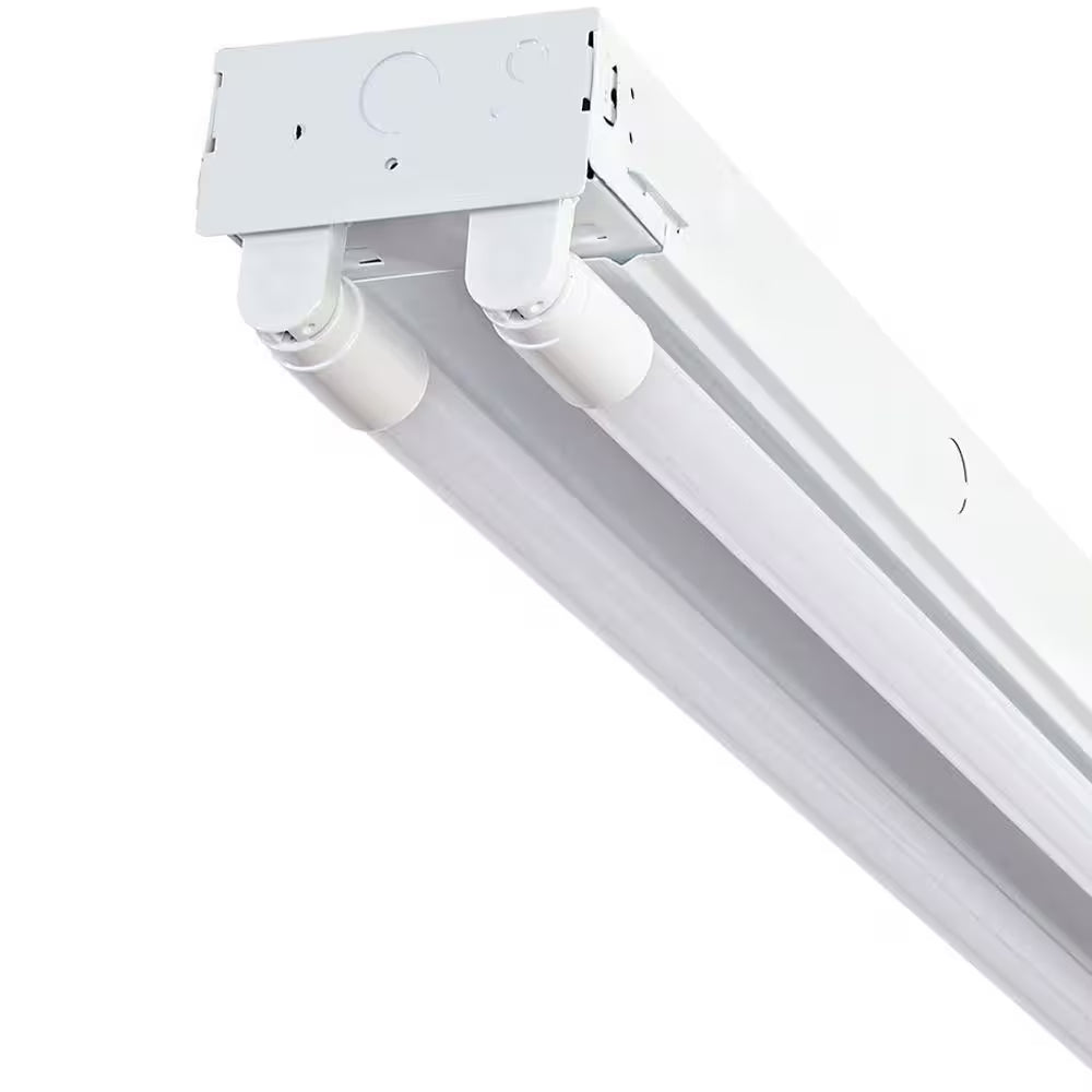 96 In. 7200 Lumen T8 LED Tubes Non-Dimming White Strip Light 4000K, 4-Tubes Included