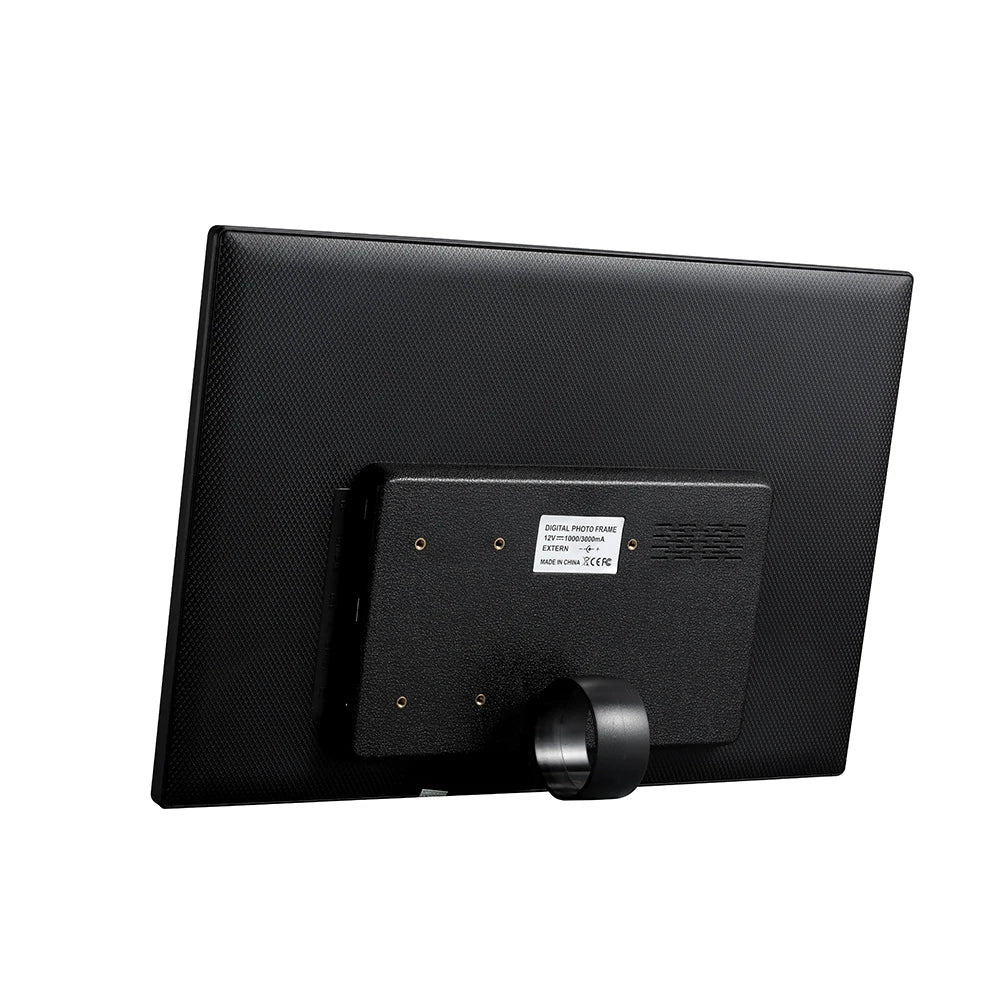 17 Inch Screen Touch Button Digital Photo Frame LED Backlight 1080P HD Electronic Album HDMI HD Wall Mount Display Video Advertising Machine Video Player EU Plug