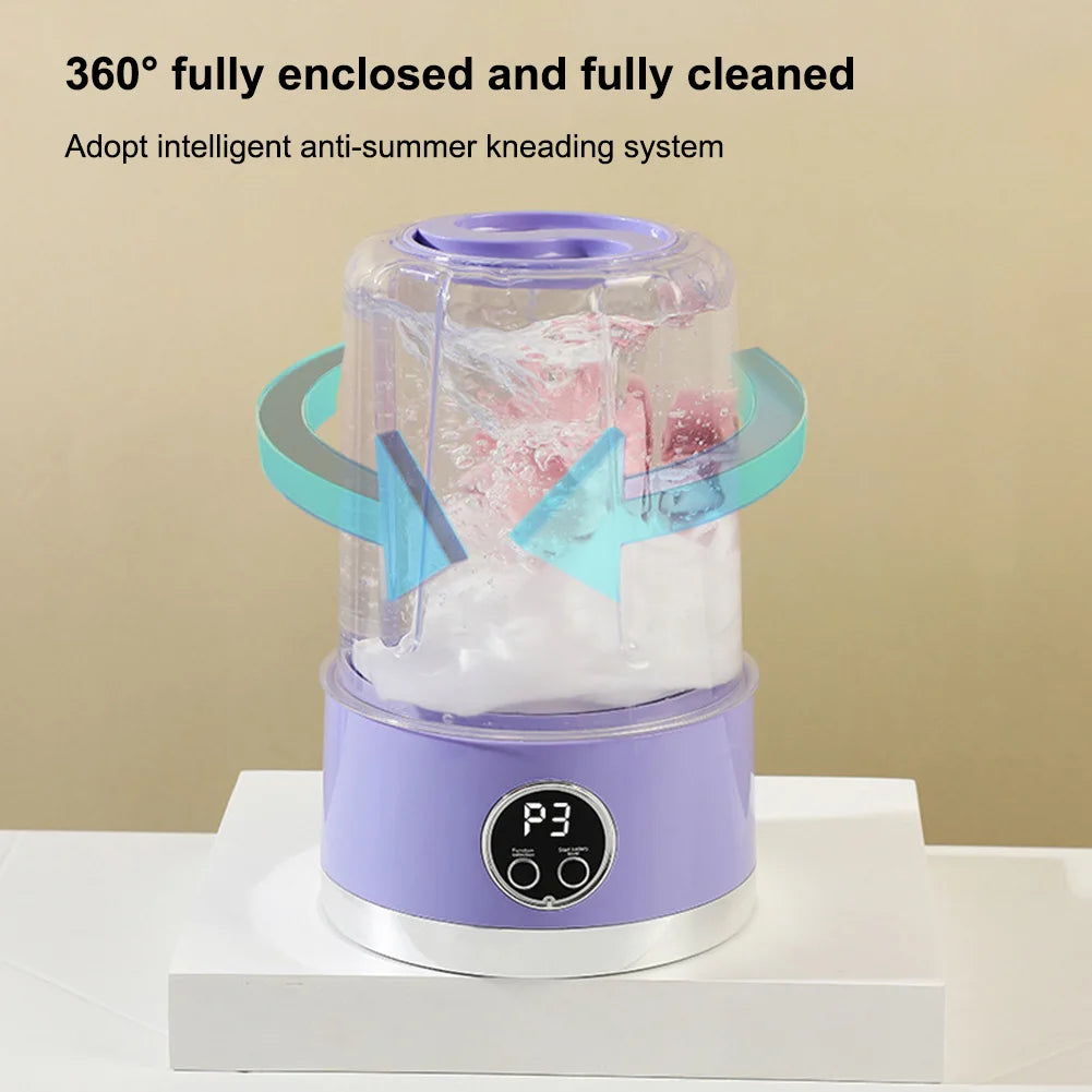 Portable Mini Washing Machine Rechargeable Underwear Washing Cup for Baby Clothing Underwear Camping RV Travel