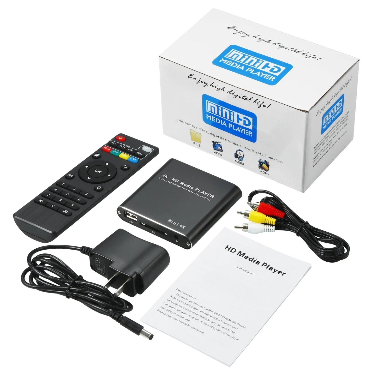 X9 HD Multimedia Player 4K Video Loop USB External Media Player AD Player Auto Looping Playback Video Advertising TV Player