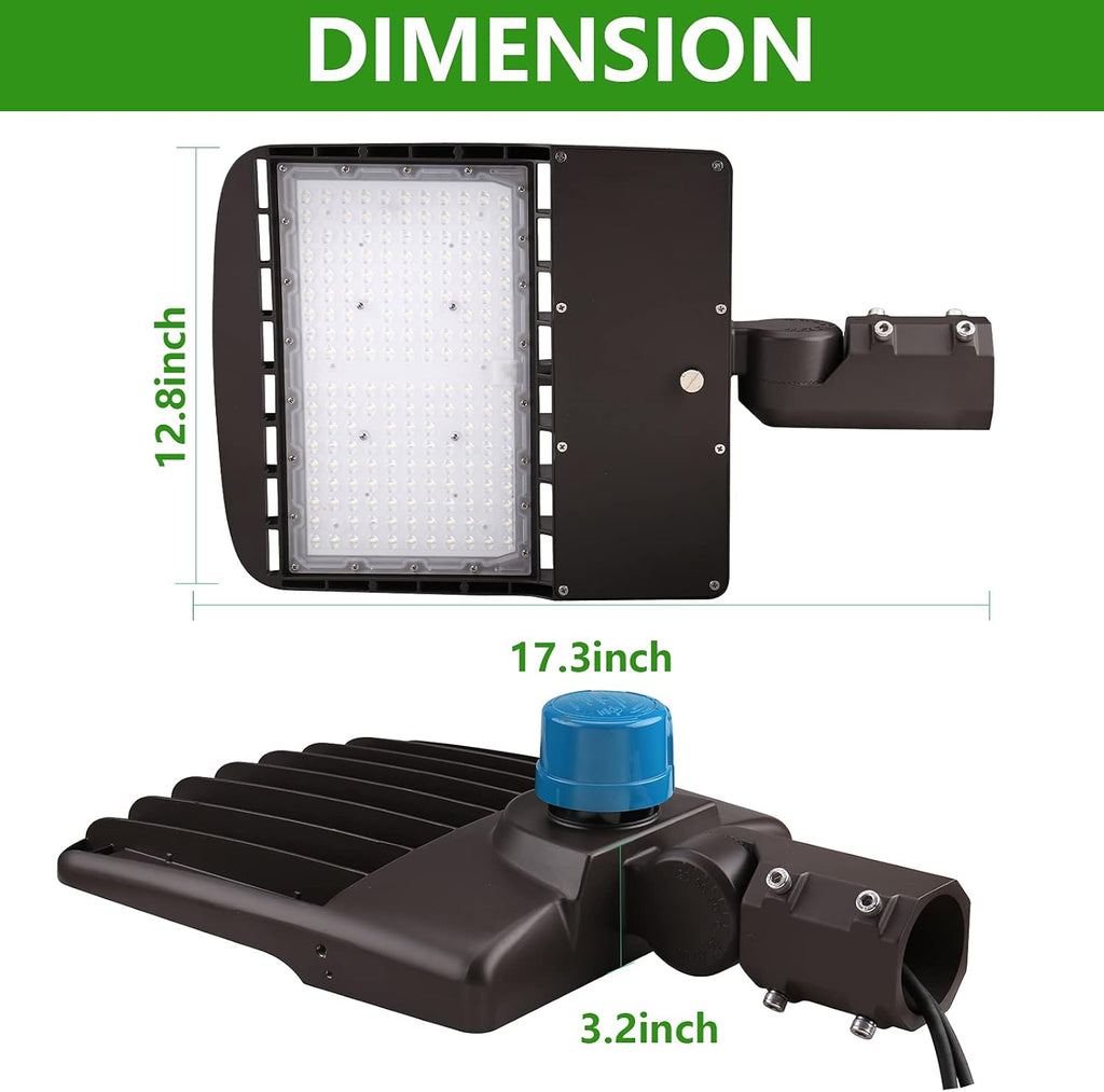 150W LED Parking Lot Light, 450W MH Equiv. 21000LM LED Shoebox Pole Lights 5000K Cool White, Slip Fitter Mount Commercial Area Lights for Street, Parking Lot, 100-277V AC UL&DLC Certified