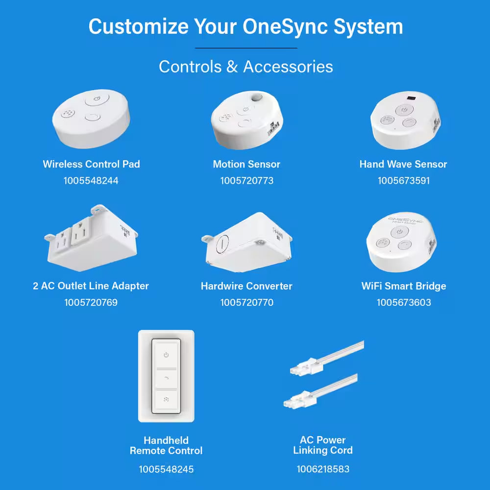 14.5 In. (Fits 18 In. Cabinet) Direct Wire Integrated LED White Linkable Onesync under Cabinet Light Color Changing CCT