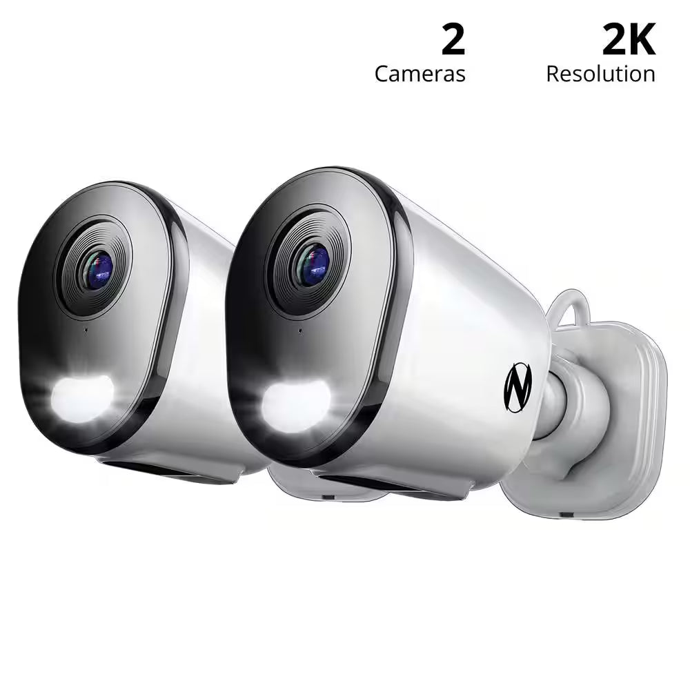 2K Plug-In Indoor/Outdoor Wireless Spotlight Security Cameras (2-Pack)