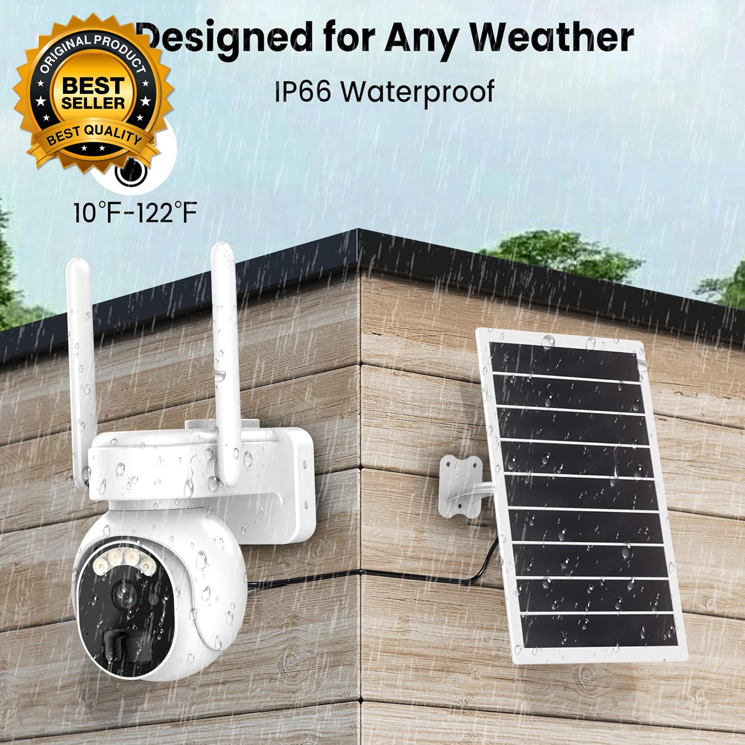4G LTE Security Cameras Wireless Outdoor, 2K Solar Cellular Security Camera, No