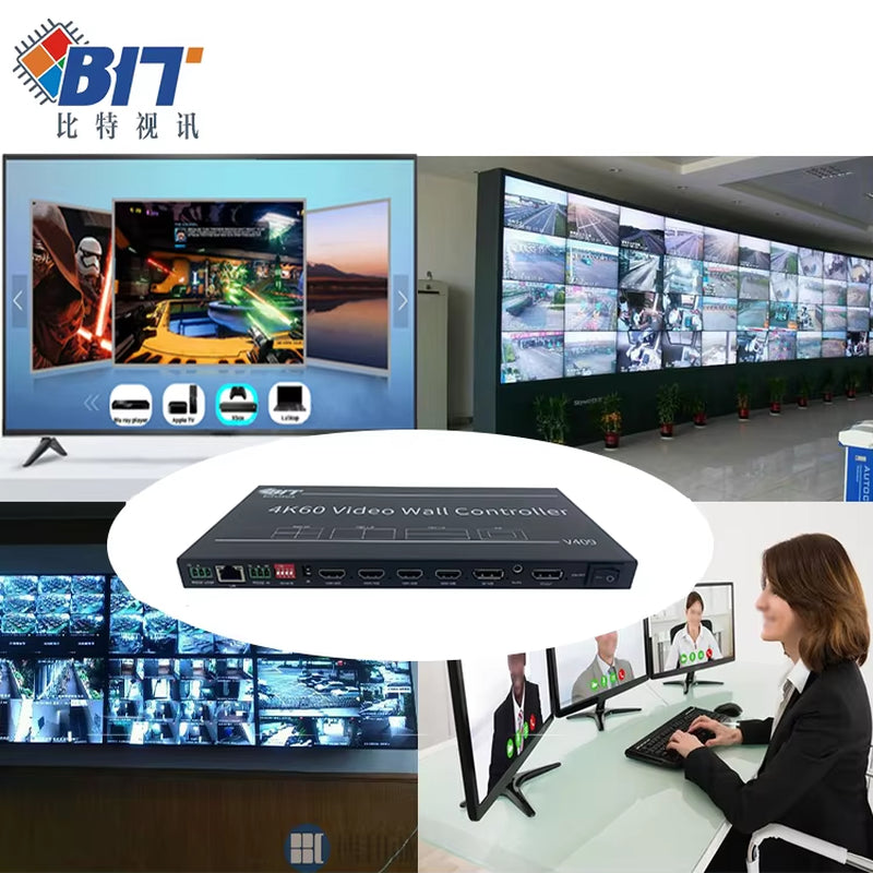 Professional 3X3 Video Wall Controller HD 9 Screen Video Switcher for Audio Video & Lighting