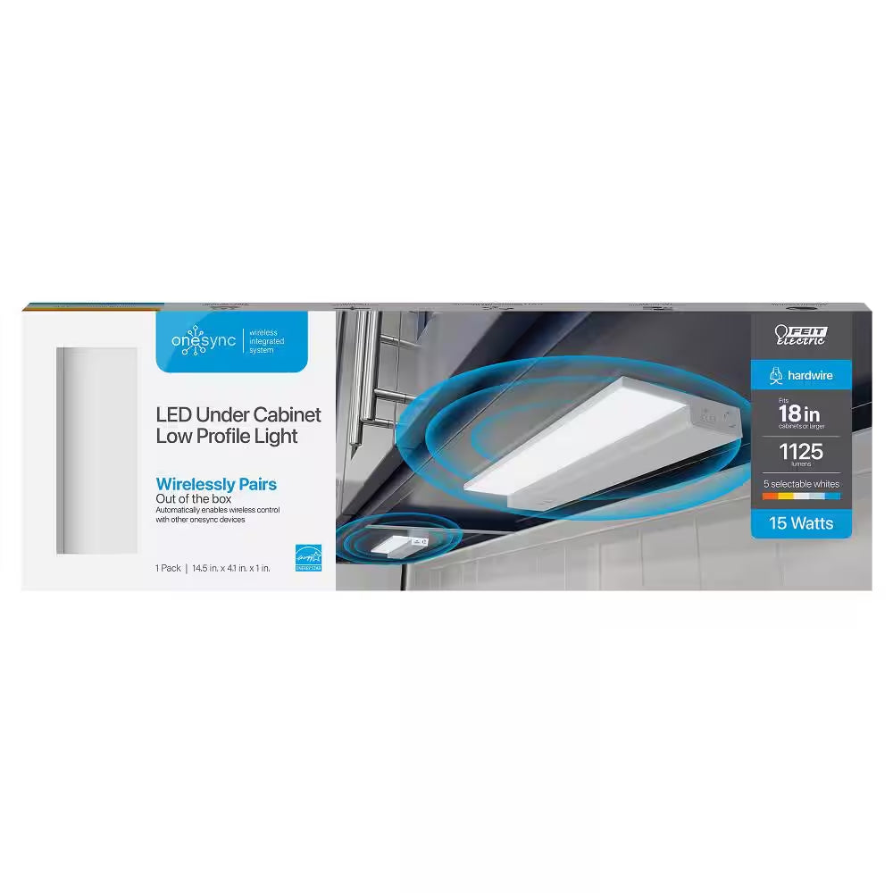 14.5 In. (Fits 18 In. Cabinet) Direct Wire Integrated LED White Linkable Onesync under Cabinet Light Color Changing CCT
