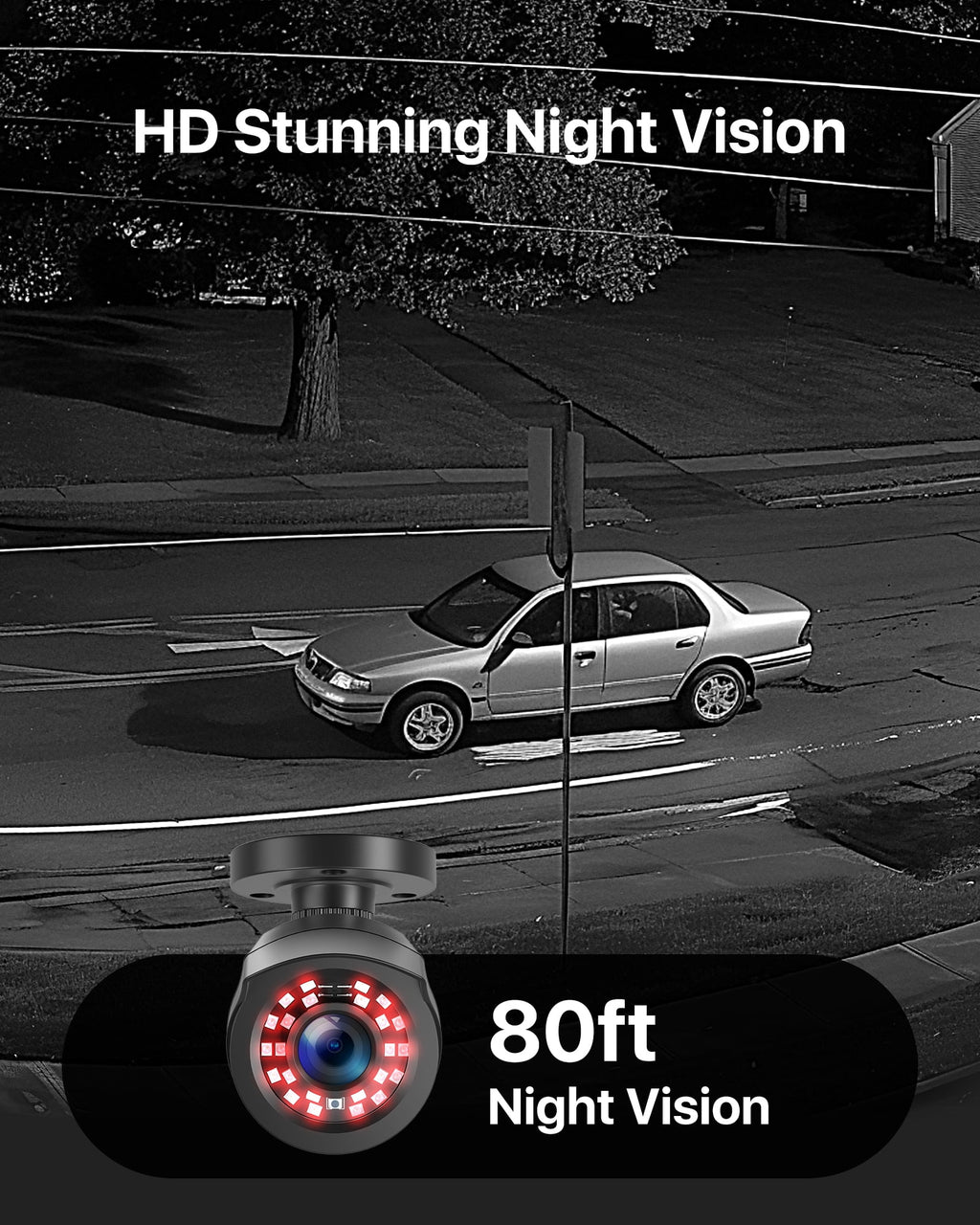 H.265+ 8CH 5MP Lite DVR 1080P Home Security Camera System Outdoor, 8Pcs 1080P 1920TVL Surveillance Weatherproof Bullet Cameras,80Ft IR Night Vision,Motion Alert,Remote Access(No HDD , Wired)