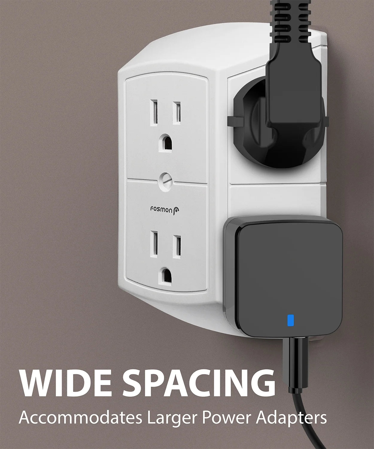 ETL Listed 6 Outlet Extender, Multi Plug Wall Outlet, 15A Indoor Extender Splitter