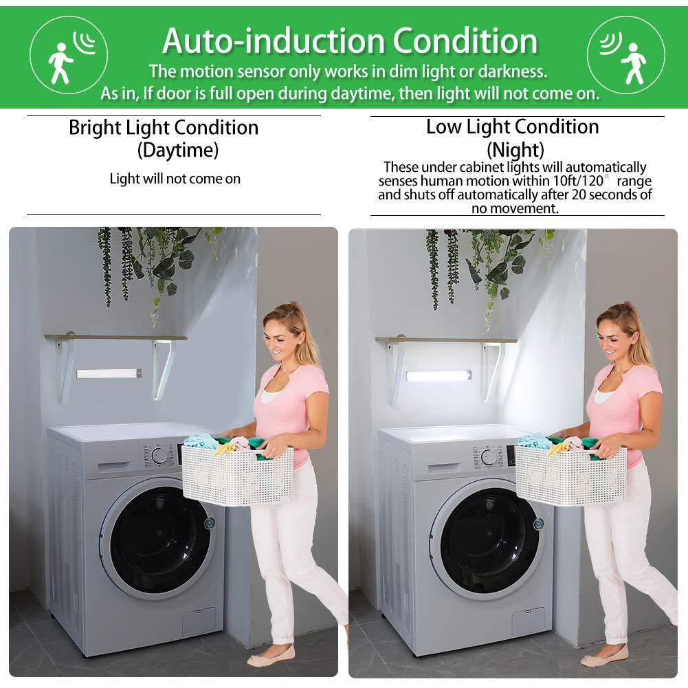 Rechargeable Motion Sensor Led Lights Ultra Thin Softer under Counter 54-LED ...