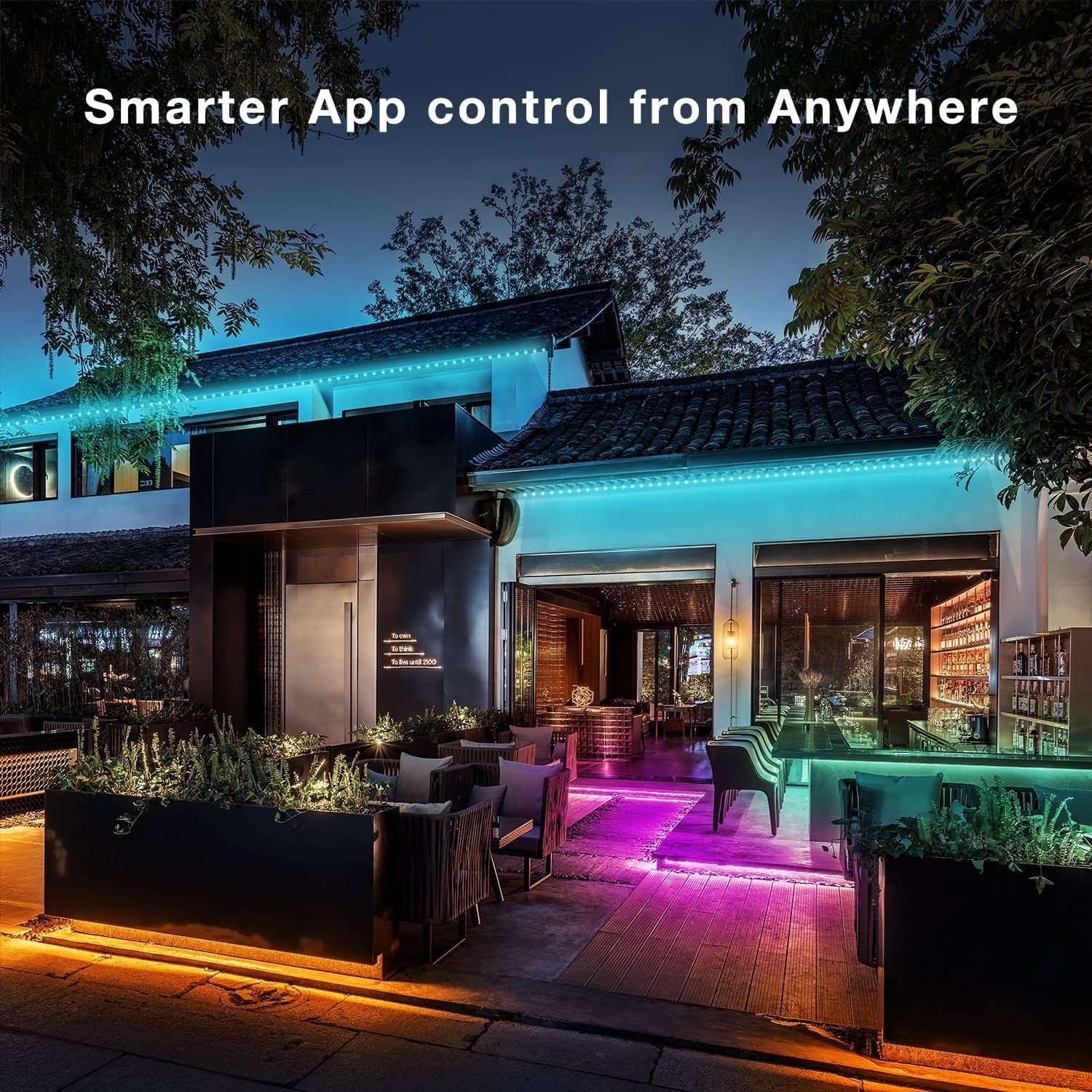 100 Ft Outdoor Led Strip Lights Waterproof, Smart Light Strips with App Voice Co