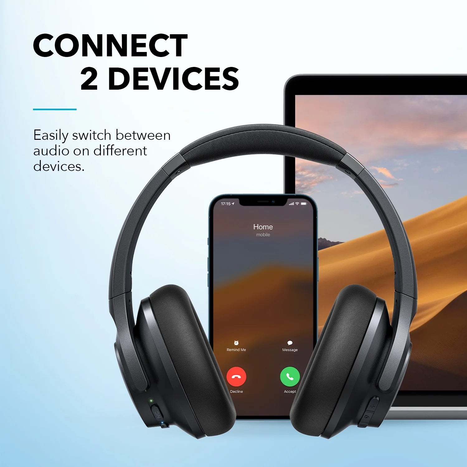 Life Q20+ SE Noise-Canceling Bluetooth Over-Ear Headphone, Black