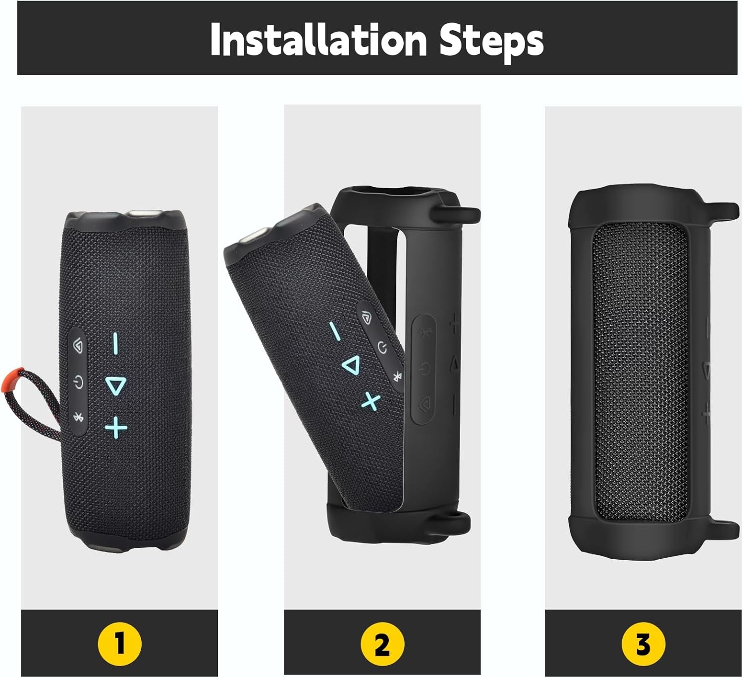 Silicone Case Compatible with JBL FLIP 7 Bluetooth Speaker, Portable Cover for J