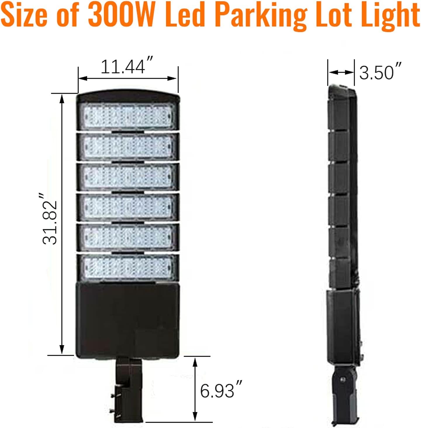LED Parking Lot Lights 300W - LED Shoexbox Area Light 39000LM, Outdoor Commercial LED Street Pole Light 5000K Daylight for Yard Court