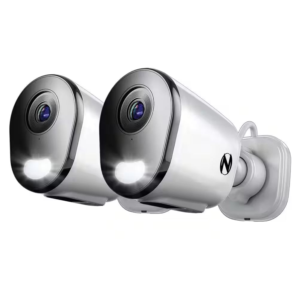 2K Plug-In Indoor/Outdoor Wireless Spotlight Security Cameras (2-Pack)