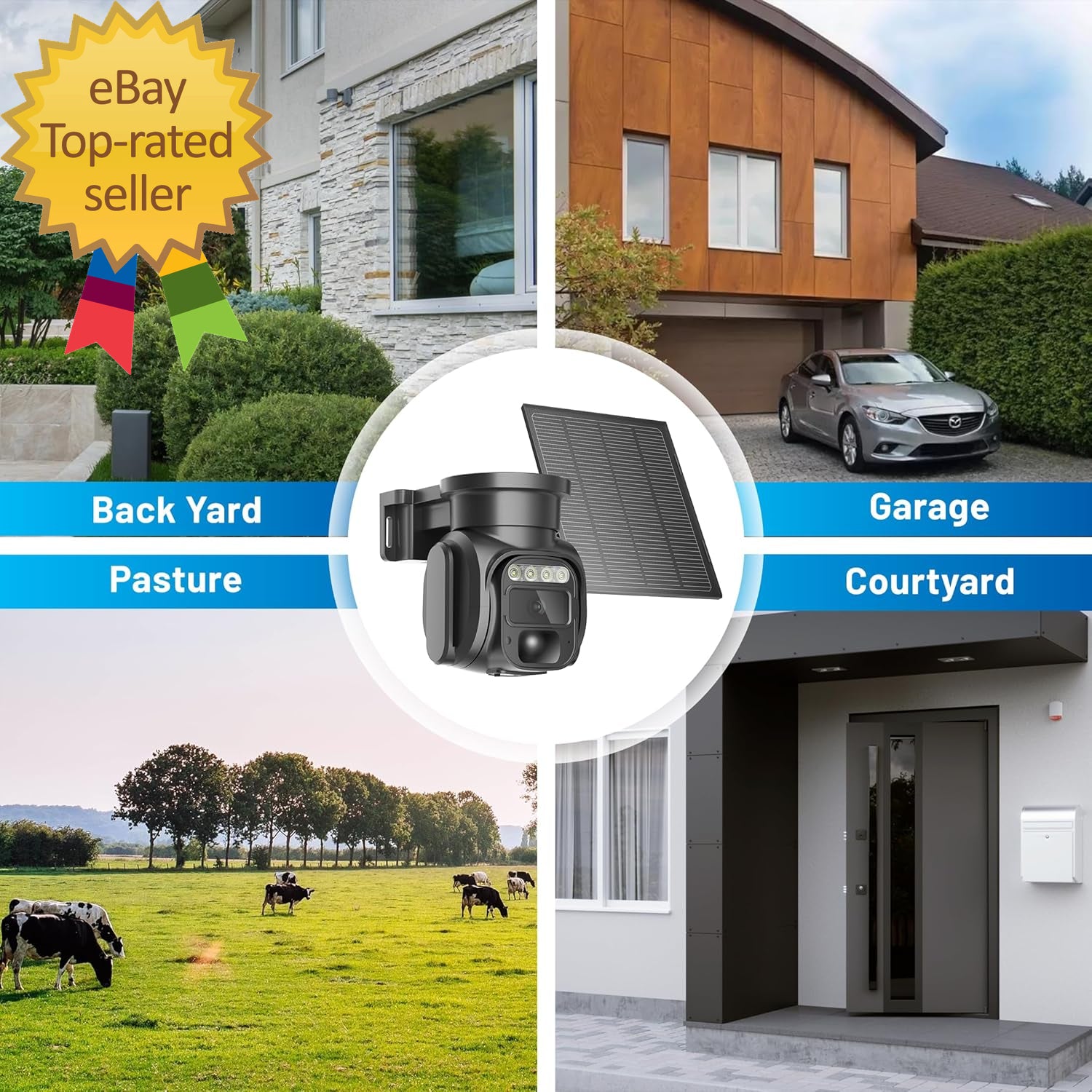 4G LTE Cellular Security Cameras Wireless Outdoor, No Wifi Solar Security Camera