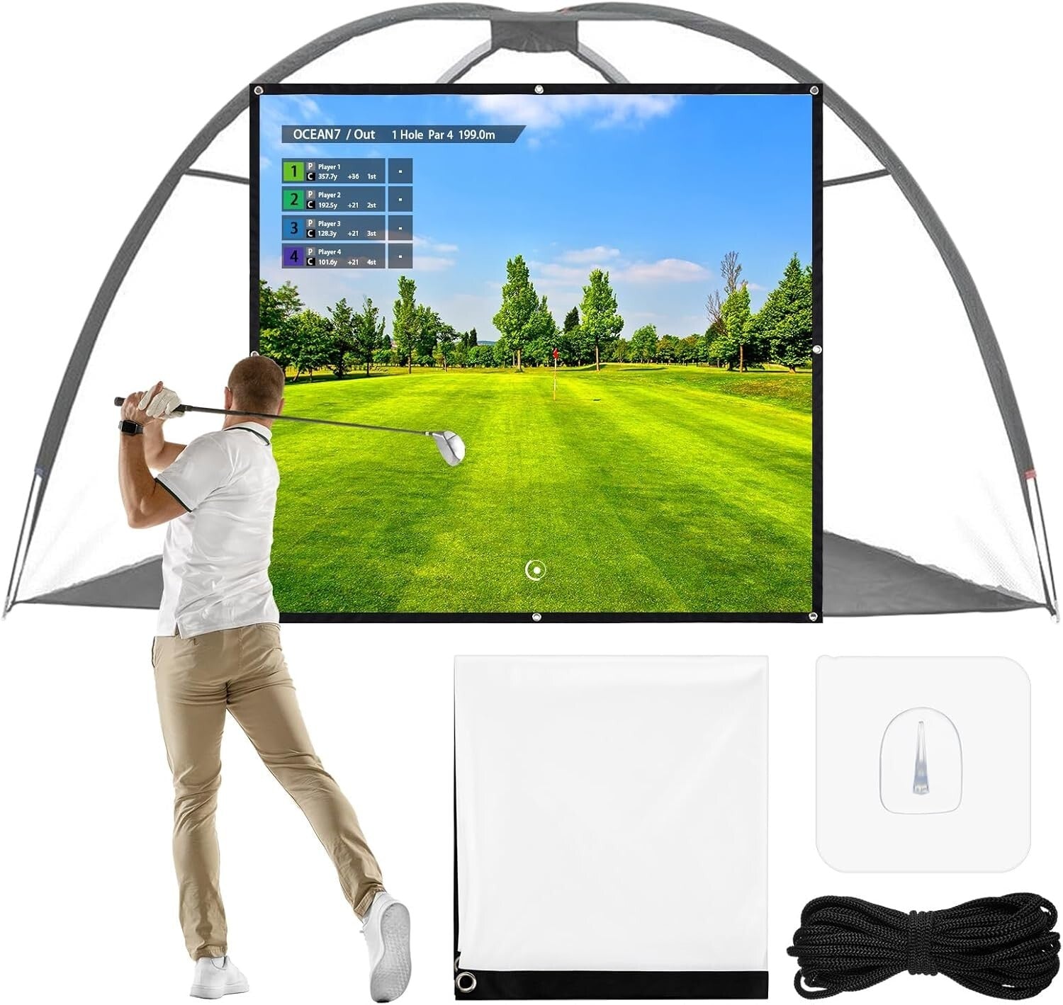 Golf Simulator Impact Screen Display Projector for Indoor and Outdoor Golf Tr...