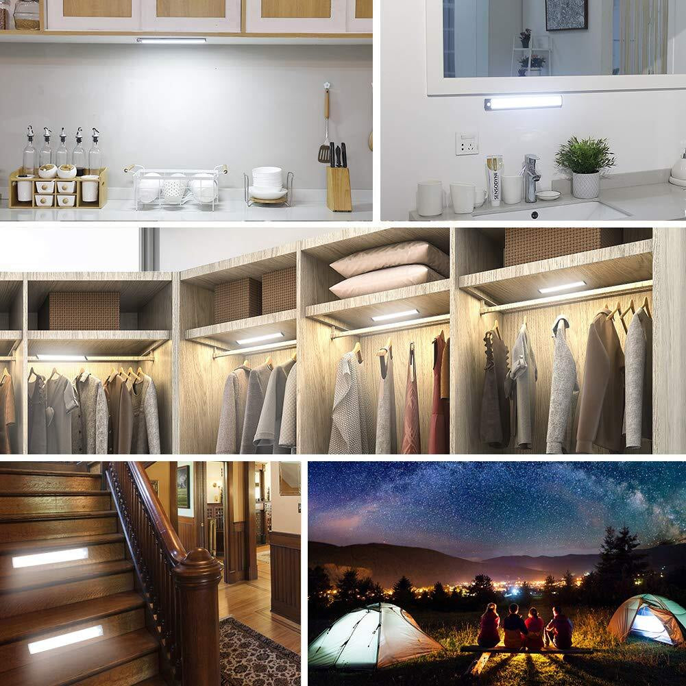 Rechargeable Motion Sensor Led Lights Ultra Thin Softer under Counter 54-LED ...