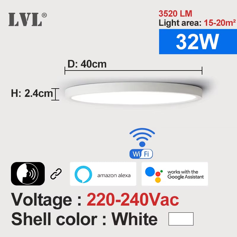 Modern Led Smart Ceiling Light Golden Wood Grain Dimmable Home Lighing Wifi Tuya App Voice Control Surface Mounting Ceiling Lamp