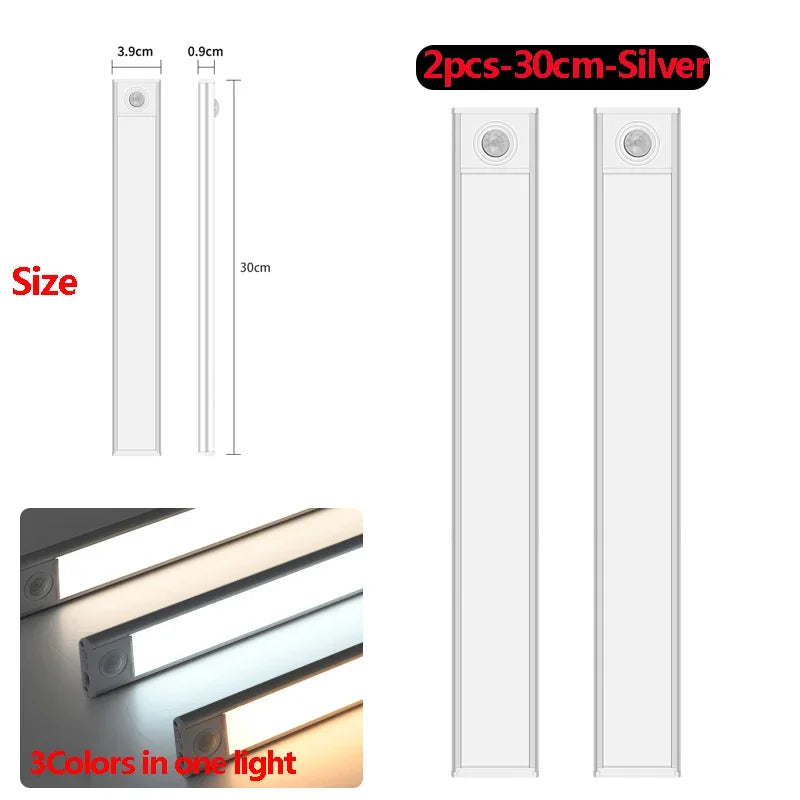 LED under Cabinet Lights Motion Sensor Led Lamp Wireless Rechargeable Night Light for Bedroom Kitchen Cabinet Indoor Lighting