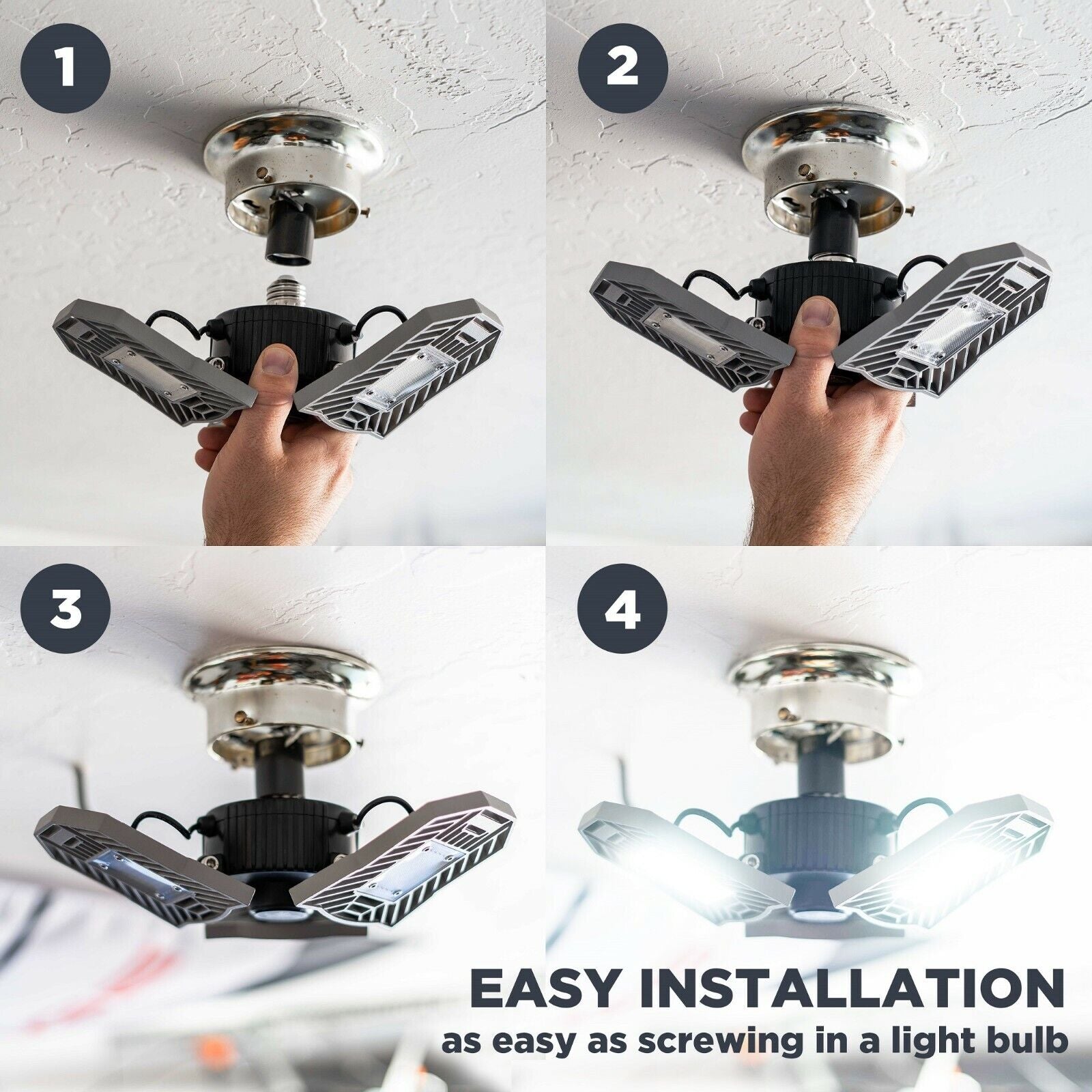 Three Led Garage Light-Led Adjustable Light-Basement Led Light Very Bright