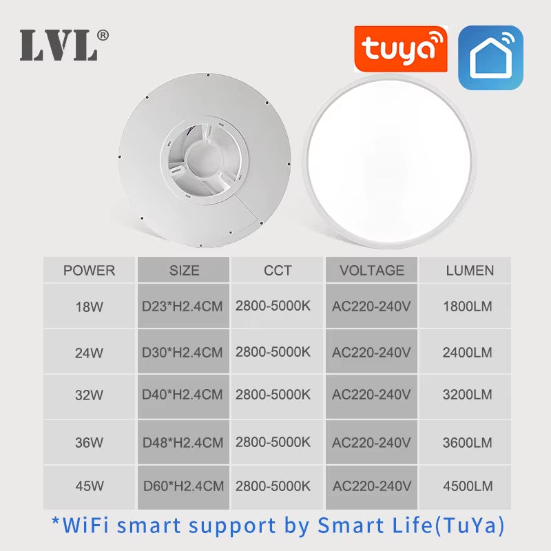 Modern Led Smart Ceiling Light Golden Wood Grain Dimmable Home Lighing Wifi Tuya App Voice Control Surface Mounting Ceiling Lamp