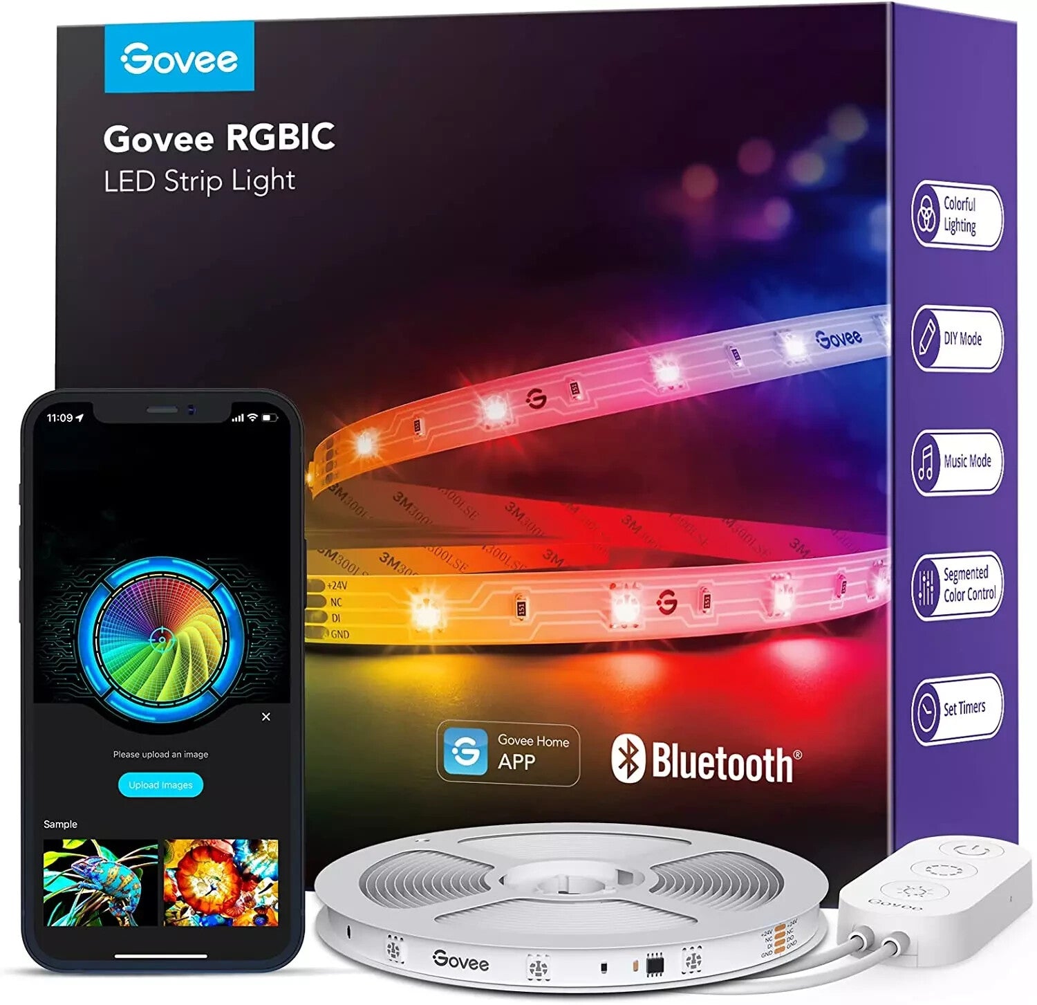 Govee RGBIC LED Strip Light,Smart LED Light for Bedroom,Blueto
