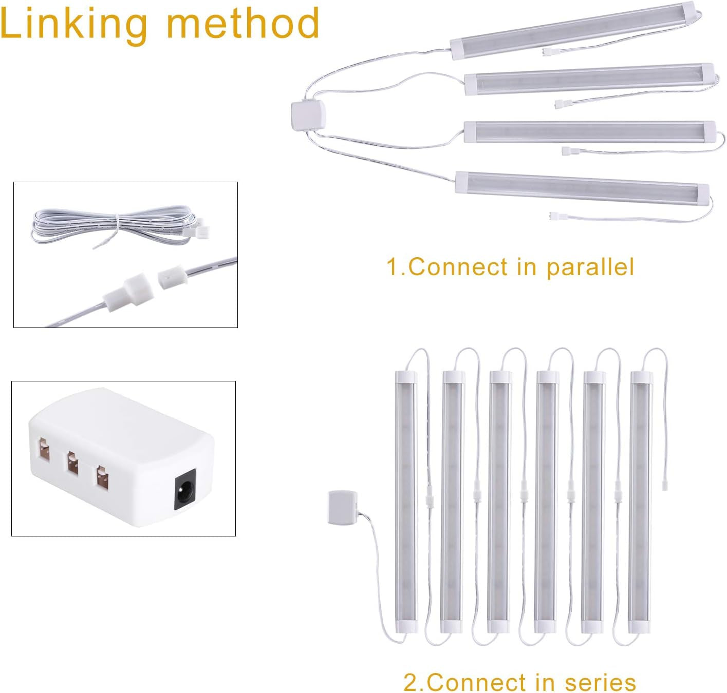 LED under Cabinet Lighting Dimmable Hardwired or Plug in 6 Pack,12" Bar under Ca