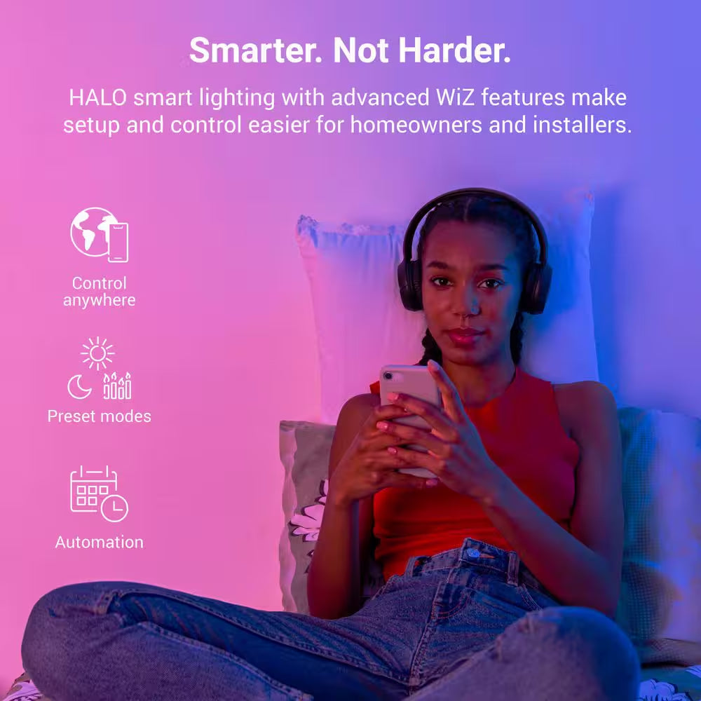 Color and Tunable White 65W Equivalent 5/6 Inch Integrated LED Dimmable Smart Wi-Fi Wiz Connected Remodel Downlight Kit