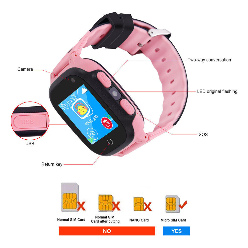 Kids Smart Watch SIM GSM Call Phone Camera Anti-Lost Game Watches Boys or Girls