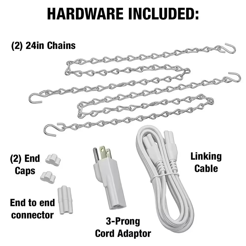 4 Ft. Plug-In Pull Chain Linkable Integrated LED White Shop Light Garage Light 3600 Lumens 36W Bright White 4000K