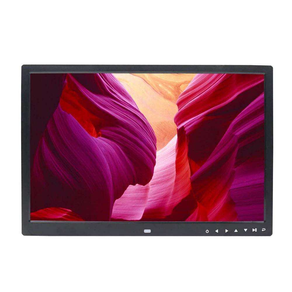 17 Inch Screen Touch Button Digital Photo Frame LED Backlight 1080P HD Electronic Album HDMI HD Wall Mount Display Video Advertising Machine Video Player EU Plug