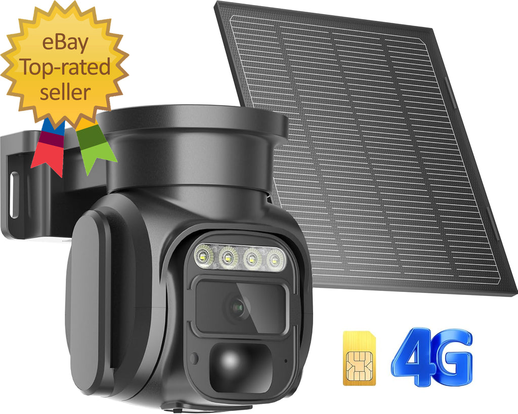 4G LTE Cellular Security Cameras Wireless Outdoor, No Wifi Solar Security Camera