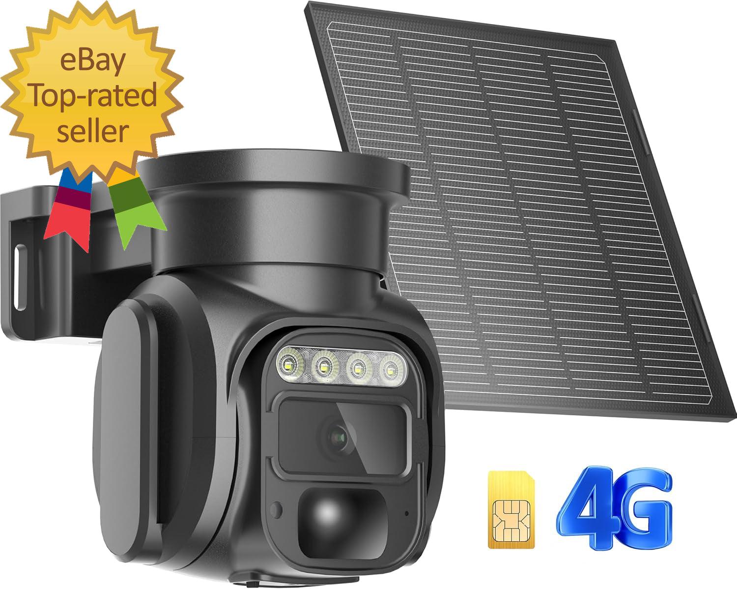 4G LTE Cellular Security Cameras Wireless Outdoor, No Wifi Solar Security Camera
