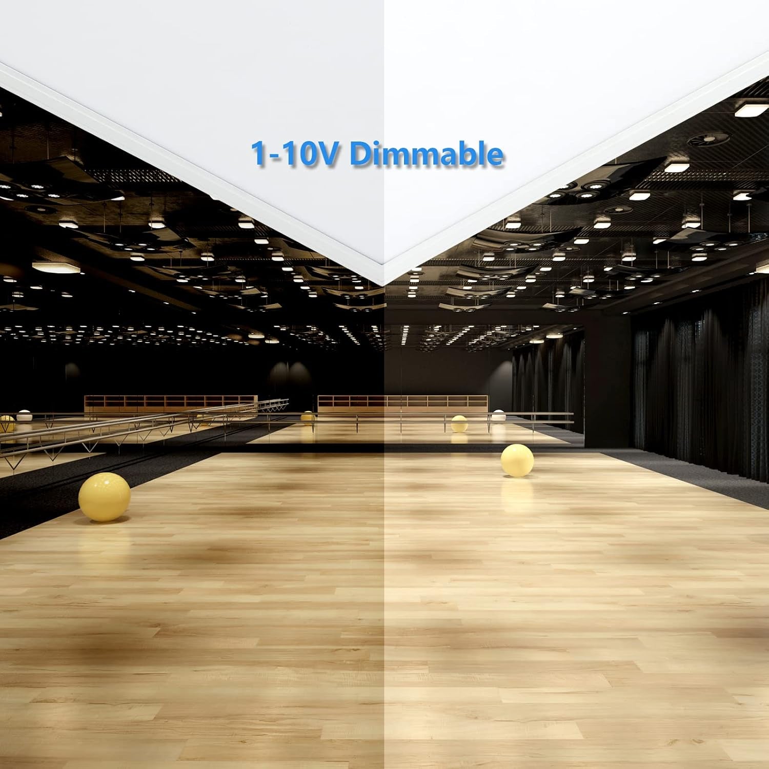 2X4 LED Drop Ceiling Light Fixture 5000K/4000K/3500K 3CCT Selectable, 50W ‎6500 Lumen, 1-10V Dimmable 24X48 Flat Edge-Lit Panel Light Fixture for Office Classroom, UL/DLC Listed-2Pack