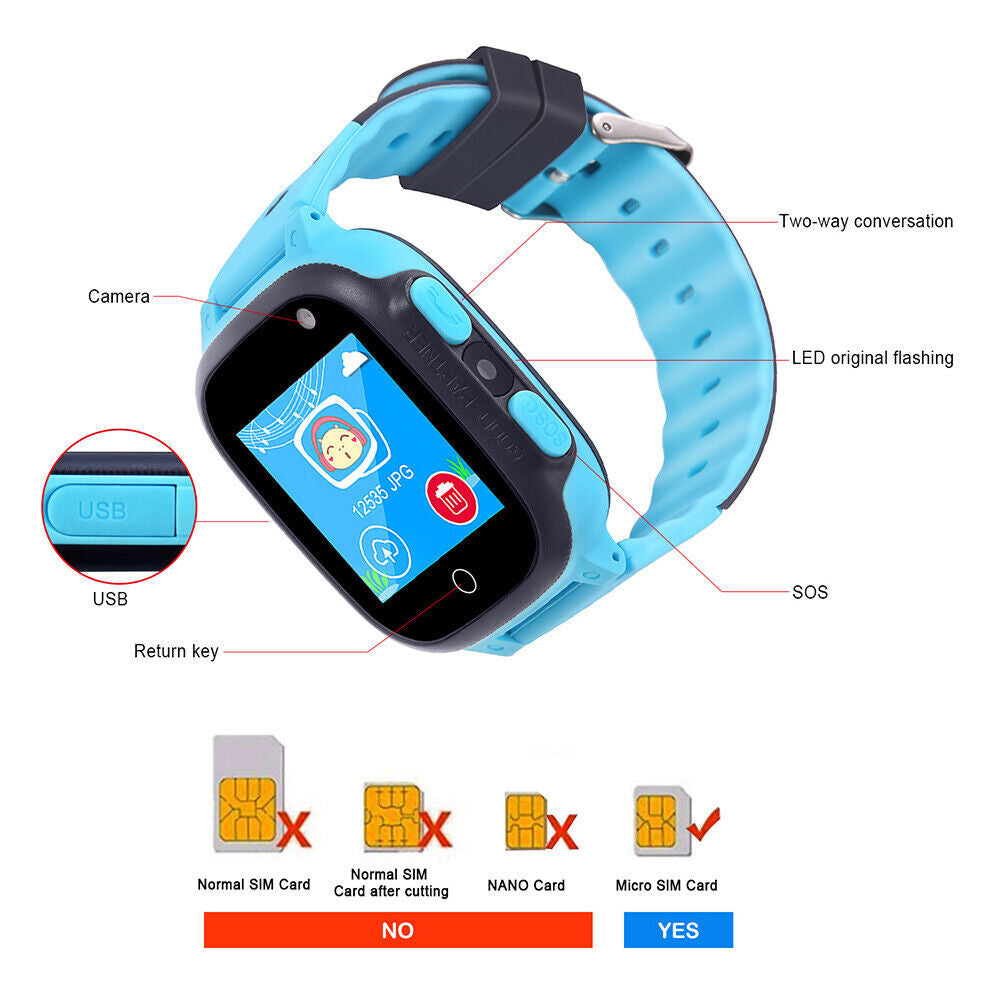Kids Smart Watch SIM GSM Call Phone Camera Anti-Lost Game Watches Boys or Girls