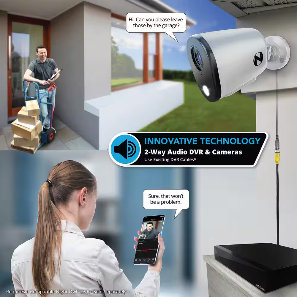 4K Wired Indoor/Outdoor Spotlight Security Cameras with 2-Way Audio (2-Pack)