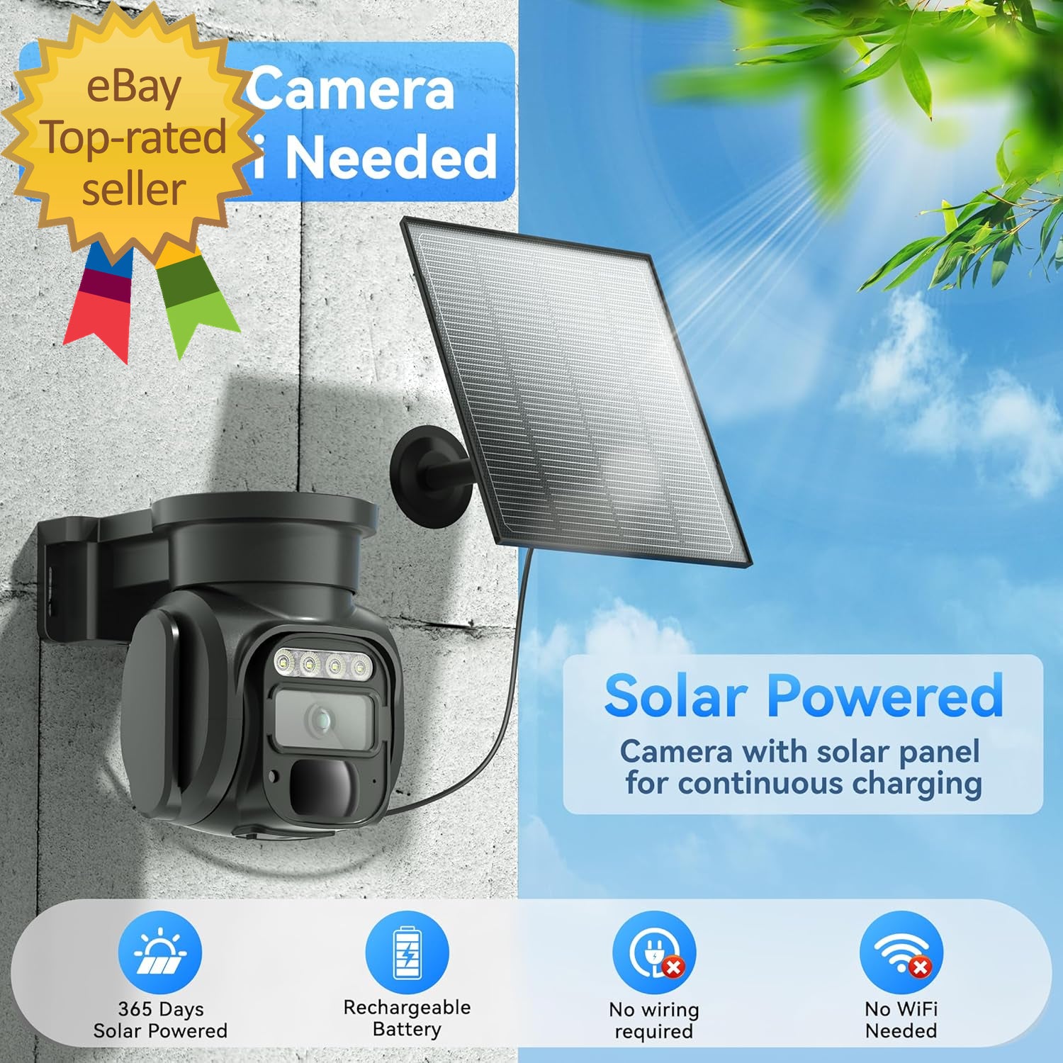 4G LTE Cellular Security Cameras Wireless Outdoor, No Wifi Solar Security Camera