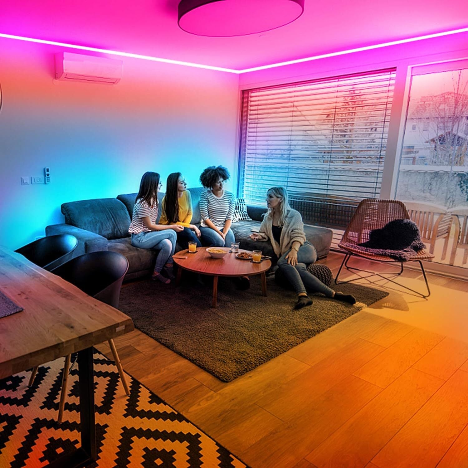 DAYBETTER Smart Led Lights 30 Ft, 5050 RGB Led Strip Lights Kits with 24 Keys