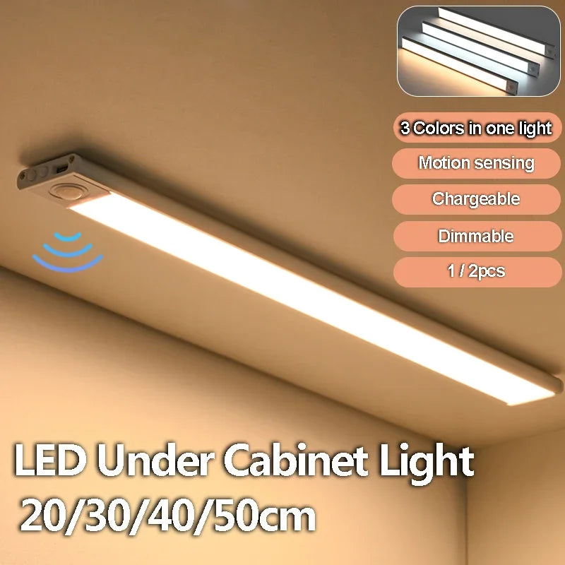 LED under Cabinet Lights Motion Sensor Led Lamp Wireless Rechargeable Night Light for Bedroom Kitchen Cabinet Indoor Lighting