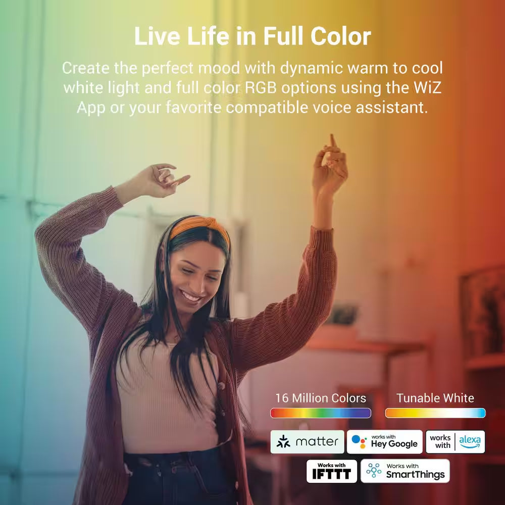 Color and Tunable White 65W Equivalent 5/6 Inch Integrated LED Dimmable Smart Wi-Fi Wiz Connected Remodel Downlight Kit