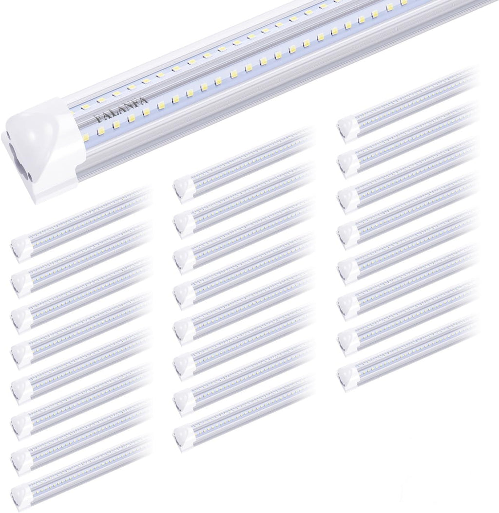 Led Cooler Light 6Ft,V Shape Integrated LED Fixtures 56W,5600LM, AC85-277V, SMD2835 Clear Cover, Cool White 6000K. Led Shop Light 25 Pack