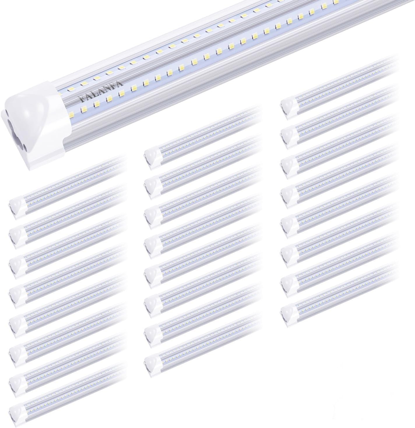 Led Cooler Light 6Ft,V Shape Integrated LED Fixtures 56W,5600LM, AC85-277V, SMD2835 Clear Cover, Cool White 6000K. Led Shop Light 25 Pack