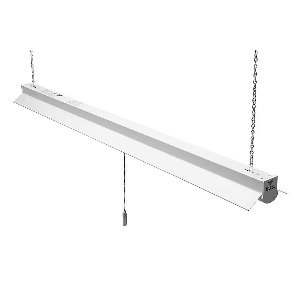 4 Ft. Plug-In Pull Chain Linkable Integrated LED White Shop Light Garage Light 3600 Lumens 36W Bright White 4000K