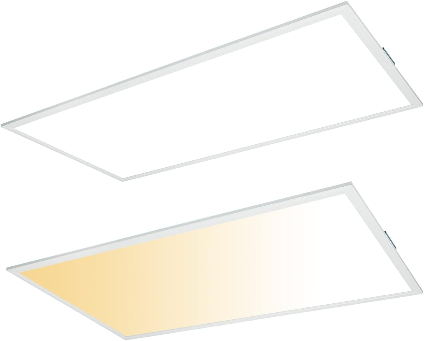 2X4 LED Drop Ceiling Light Fixture 5000K/4000K/3500K 3CCT Selectable, 50W ‎6500 Lumen, 1-10V Dimmable 24X48 Flat Edge-Lit Panel Light Fixture for Office Classroom, UL/DLC Listed-2Pack