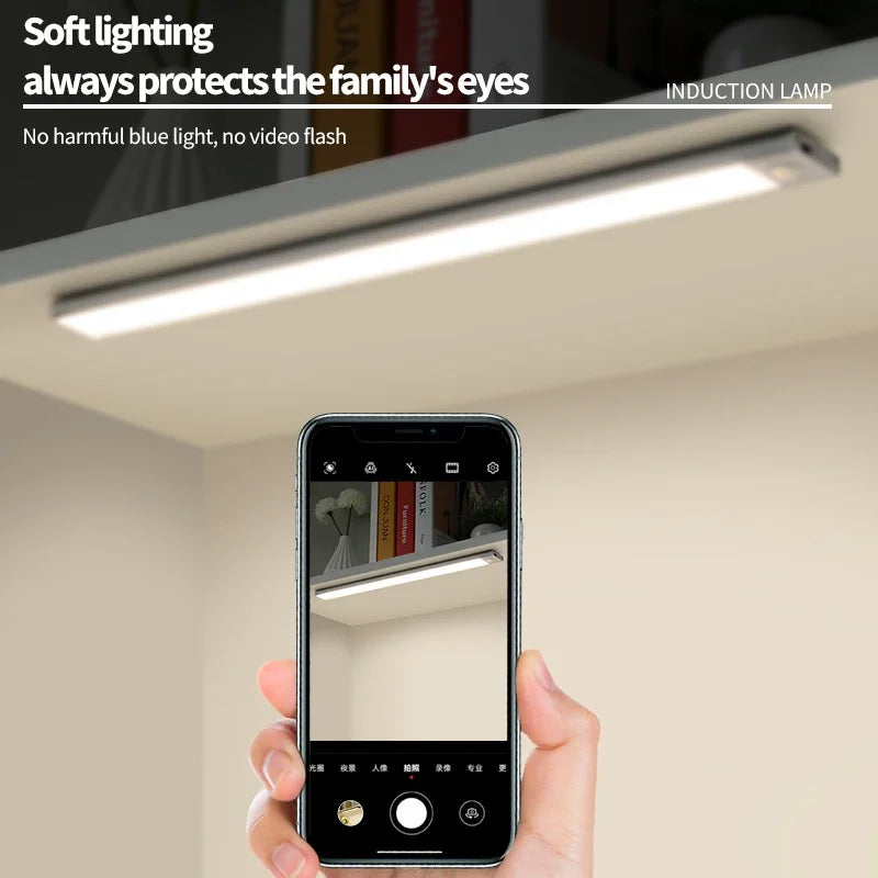 LED under Cabinet Lights Motion Sensor Led Lamp Wireless Rechargeable Night Light for Bedroom Kitchen Cabinet Indoor Lighting