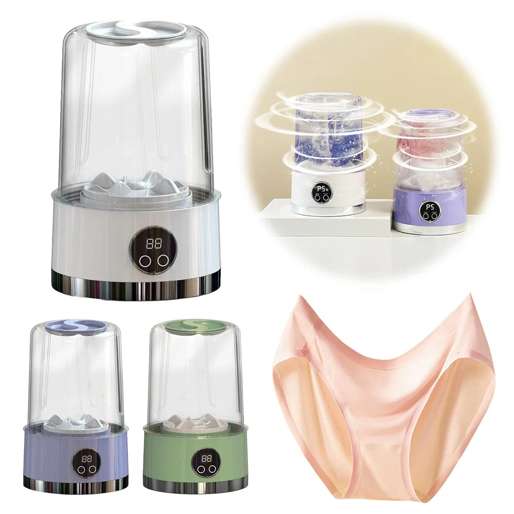 Portable Mini Washing Machine Rechargeable Underwear Washing Cup for Baby Clothing Underwear Camping RV Travel
