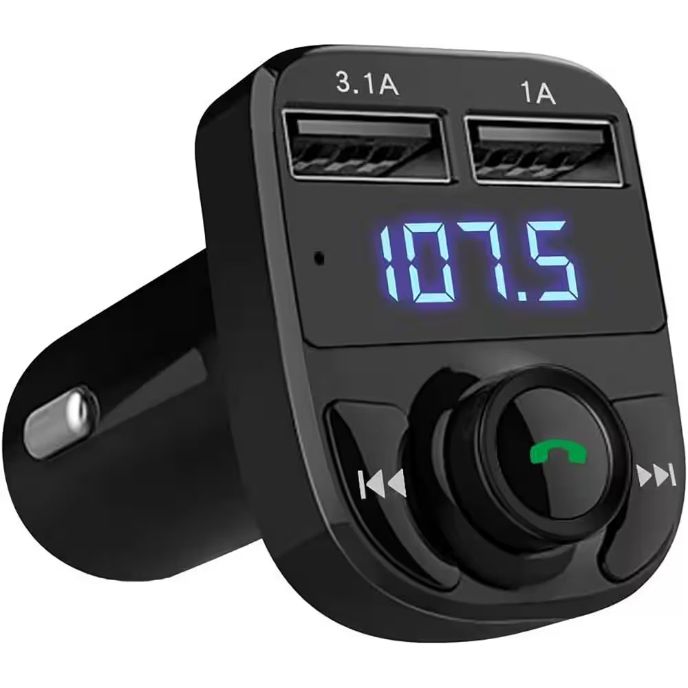 Wireless Bluetooth FM Transmitter Car Charger Handsfree Call Music Adapter Dual USB Port Compatible Smartphones